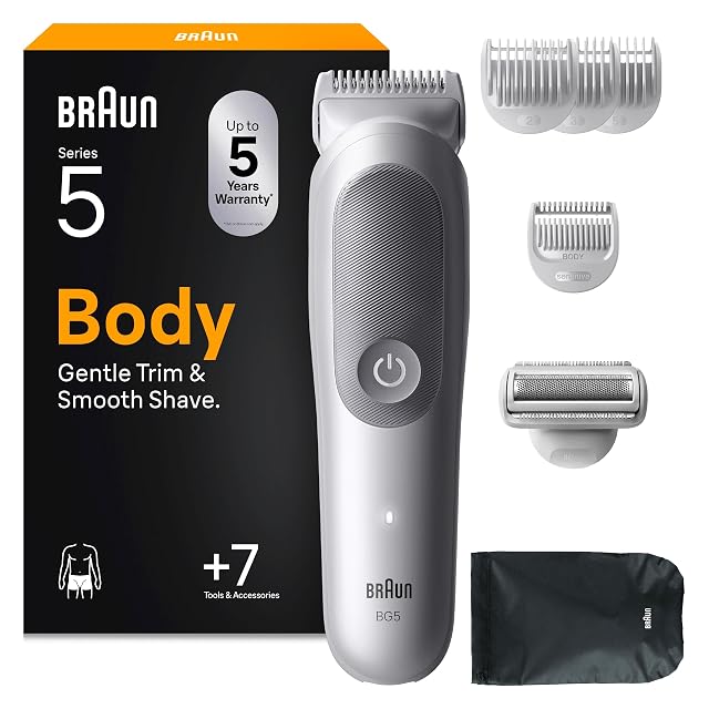 Recortadora corporal Braun Bodygroomer Series 5 BG5555 en gris con cabezal de afeitado sustituible