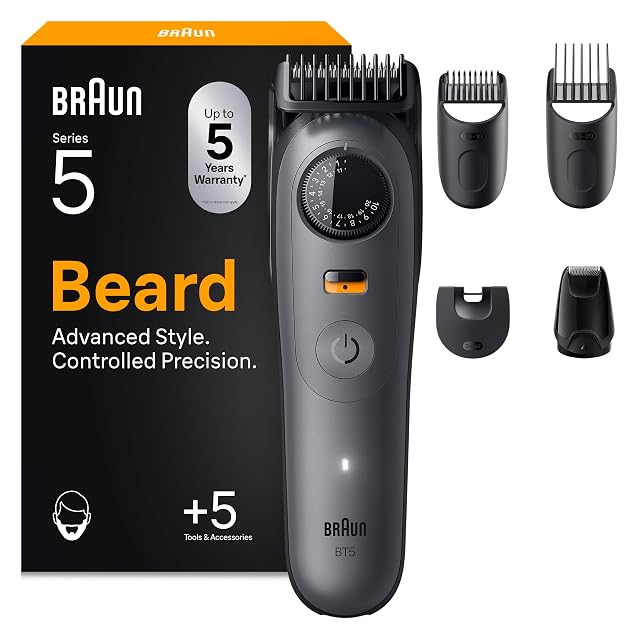 Recortadora de barba Braun Series 5 BT5525 con rueda de precisión y accesorios de moldeado