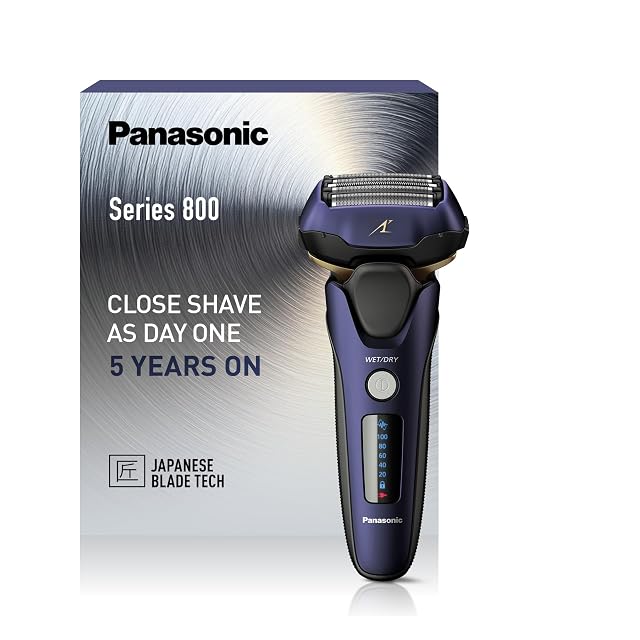 Afeitadora de láminas Panasonic ES-LV67 Series 800 en azul marino con cabezal de cinco cuchillas