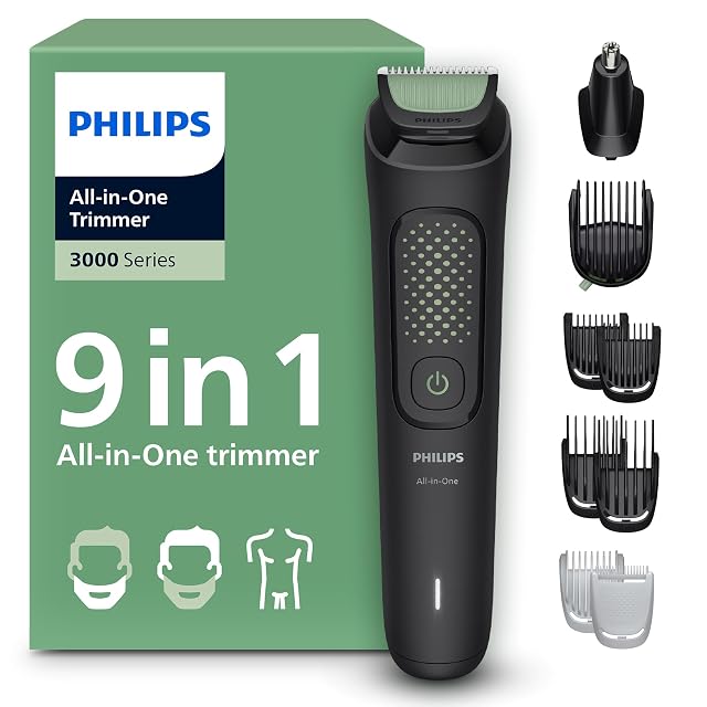 Recortadora multifunción Philips Multigroom 3000 MG3946 de nueve piezas con cabezal para nariz