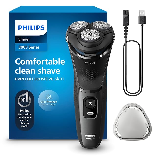Afeitadora rotativa Philips Shaver Series 3000 S3145 en antracita con recortador escamoteable