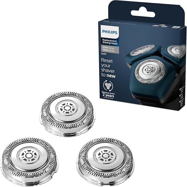 Cabezales de recambio Philips SH71/50 en acero inoxidable, juego de tres