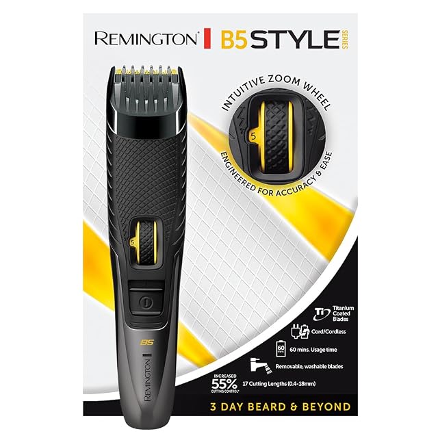 Recortadora de barba Remington MB5000 Style Series B5 con rueda de longitud y peine regulable